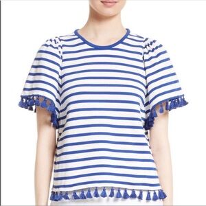 Broome Street Kate Spade Stripe Flutter Sleeve Top